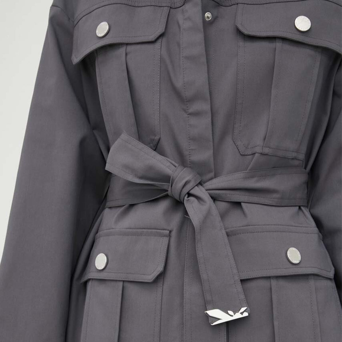 Patrizia Pepe Women Jacket Trench Coat Grey