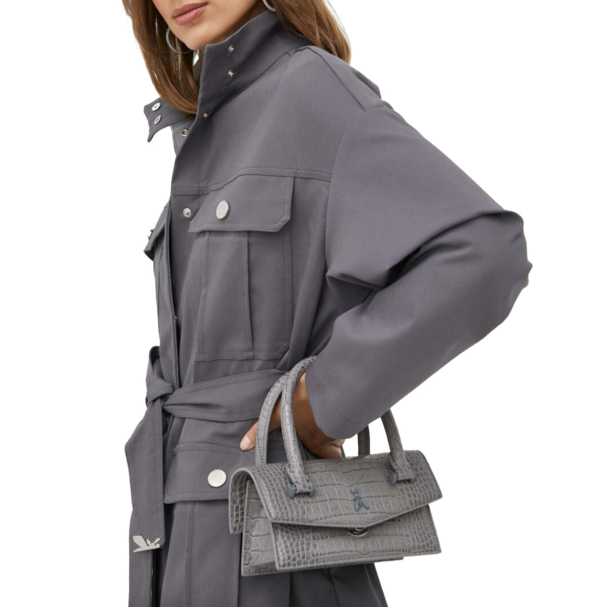 Patrizia Pepe Women Jacket Trench Coat Grey