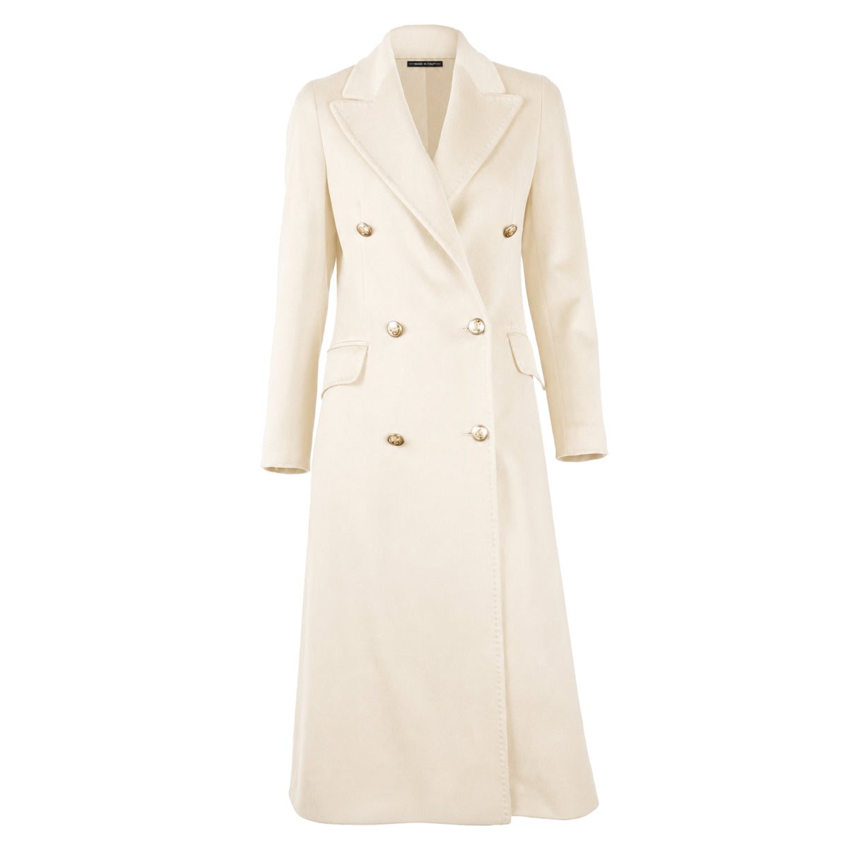 Loro Piana Fabric Women Coat Double-Breasted Beige
