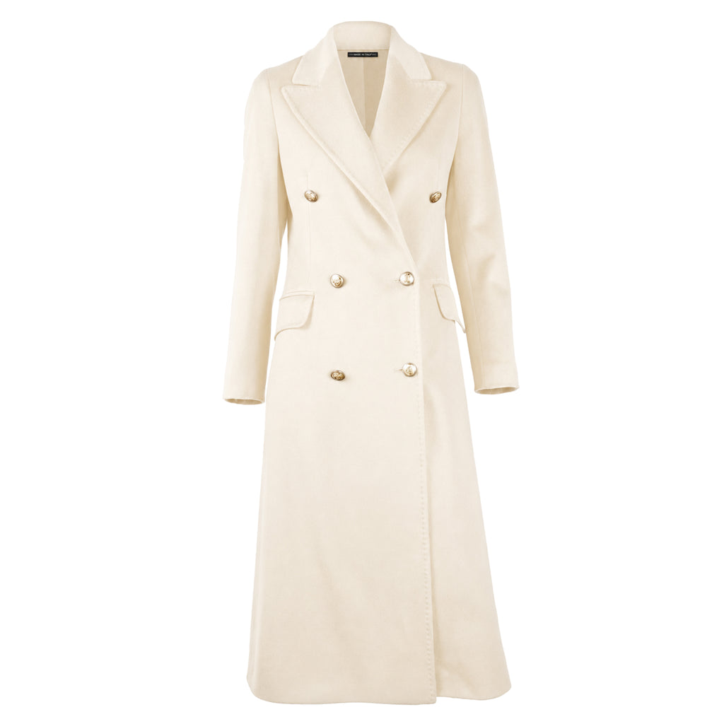 Loro Piana Fabric Women Coat Double-Breasted Beige