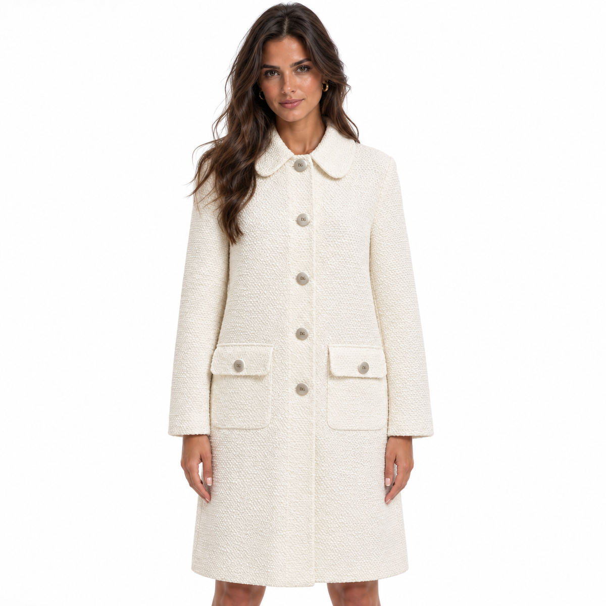 Dolce & Gabbana Women Coat Fibra Cammello White