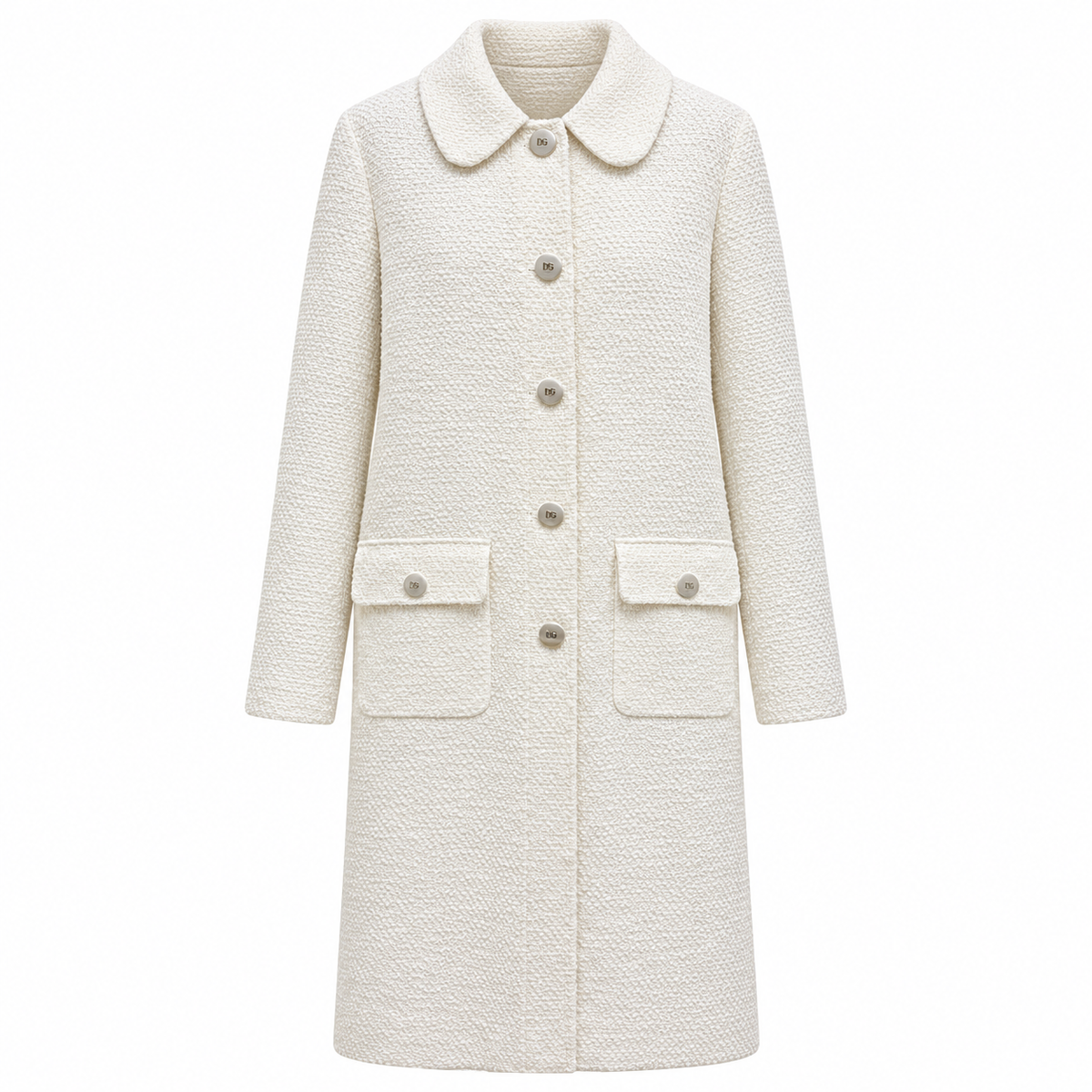 Dolce & Gabbana Women Coat Fibra Cammello White