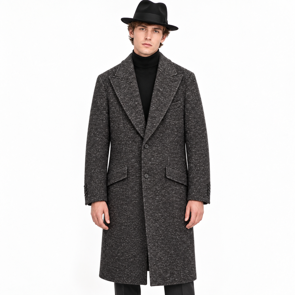 Dolce & Gabbana Men Coat Tweed Black