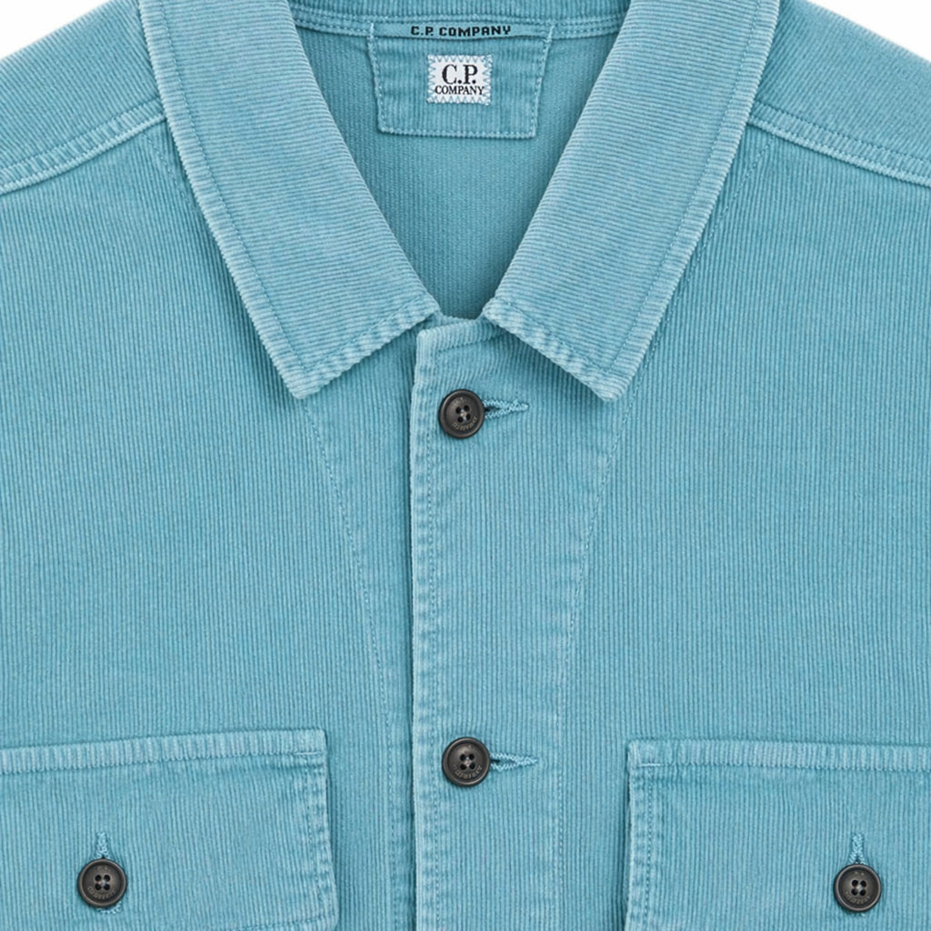 C.P. Company Men Shirt Ribbed Velvet Light Blue