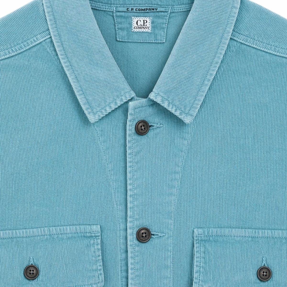 C.P. Company Men Shirt Ribbed Velvet Light Blue