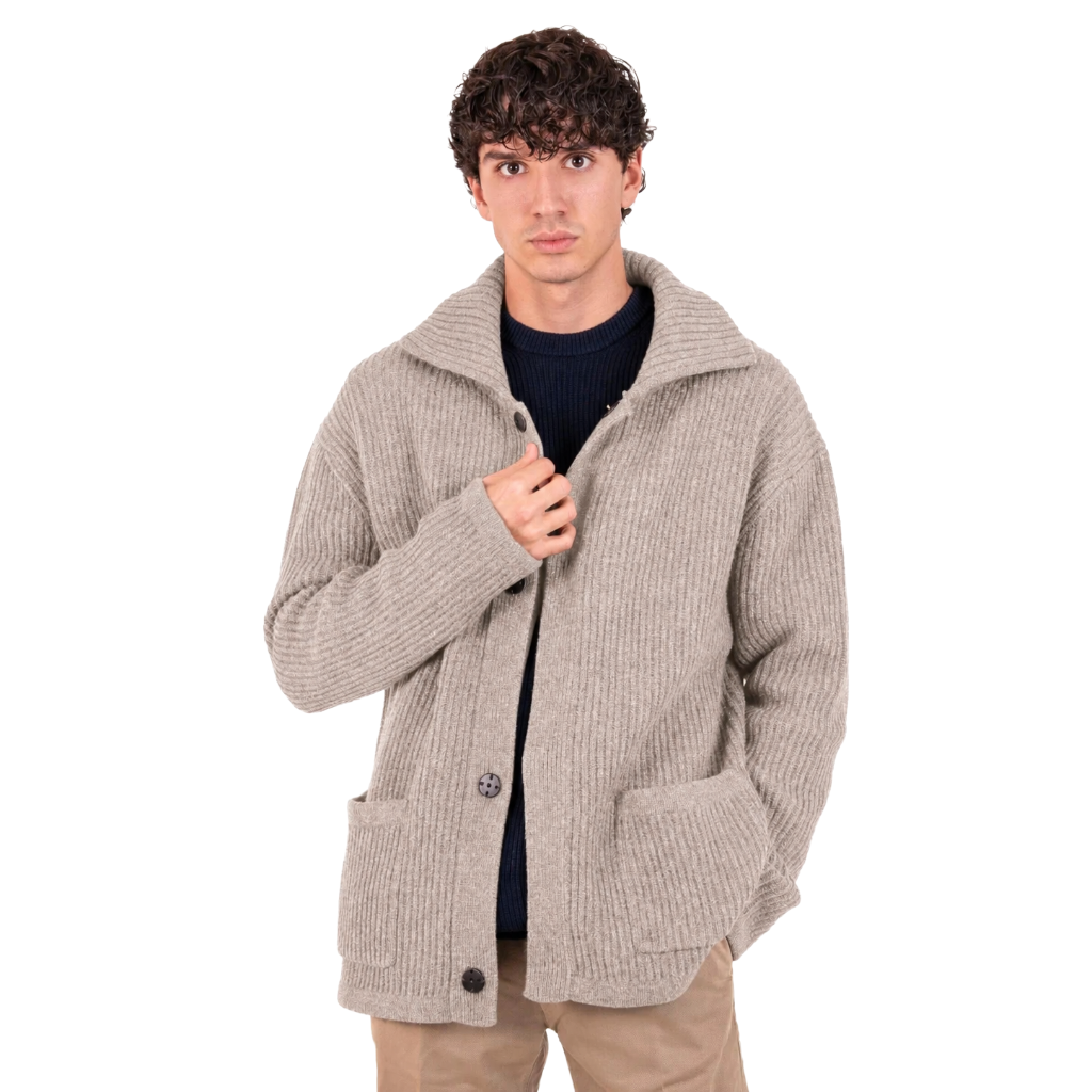 Alpha Studio Men Bomber Wool Cashmere Grey