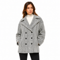 Patrizia Pepe Women Coat Black Granit White