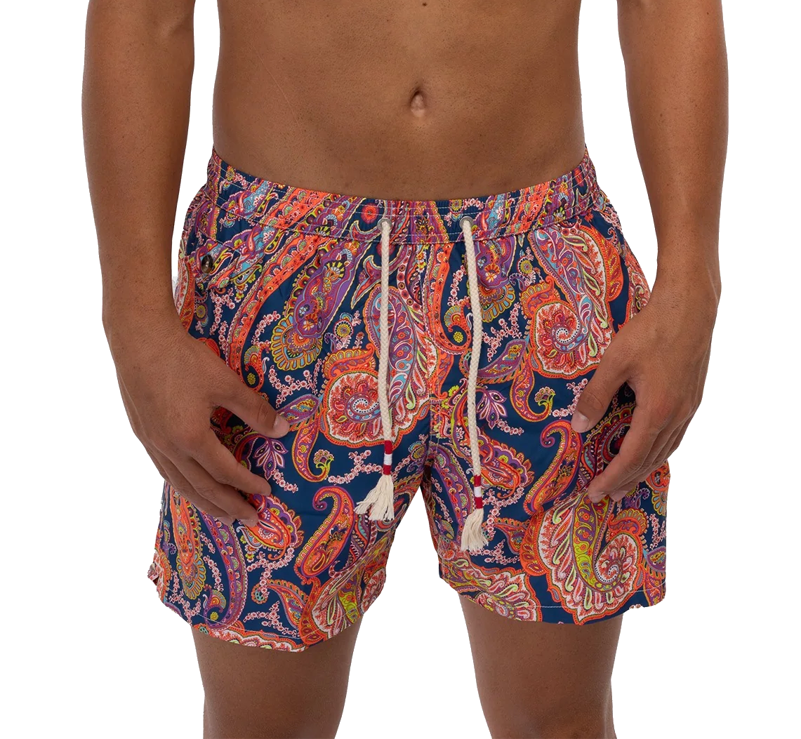 MC2 Saint Barth Men Lighting Paisley Draw Swimwear Multicolor