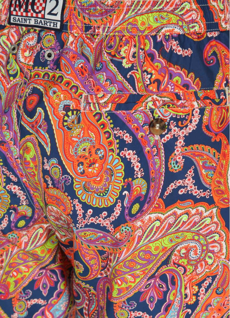 MC2 Saint Barth Men Lighting Paisley Draw Swimwear Multicolor