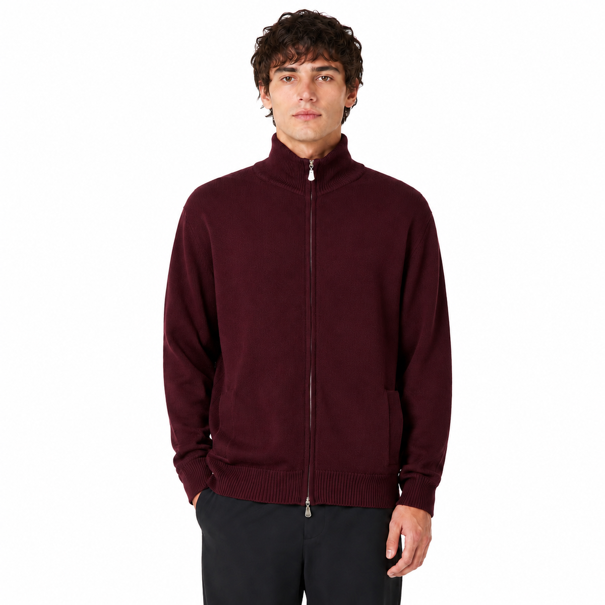 Alpha Studio Men Sweatshirt Zip Red
