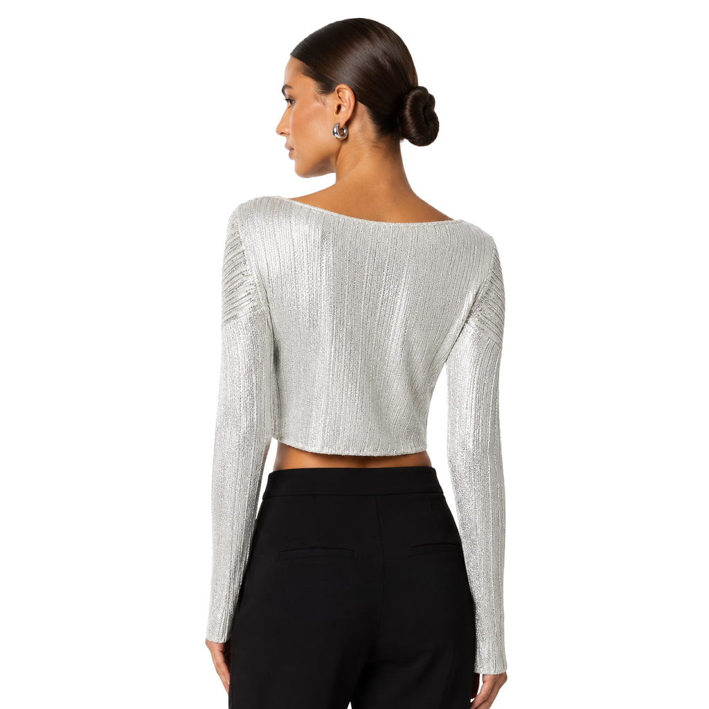 Balmain Women Top Sleeve Long Grey