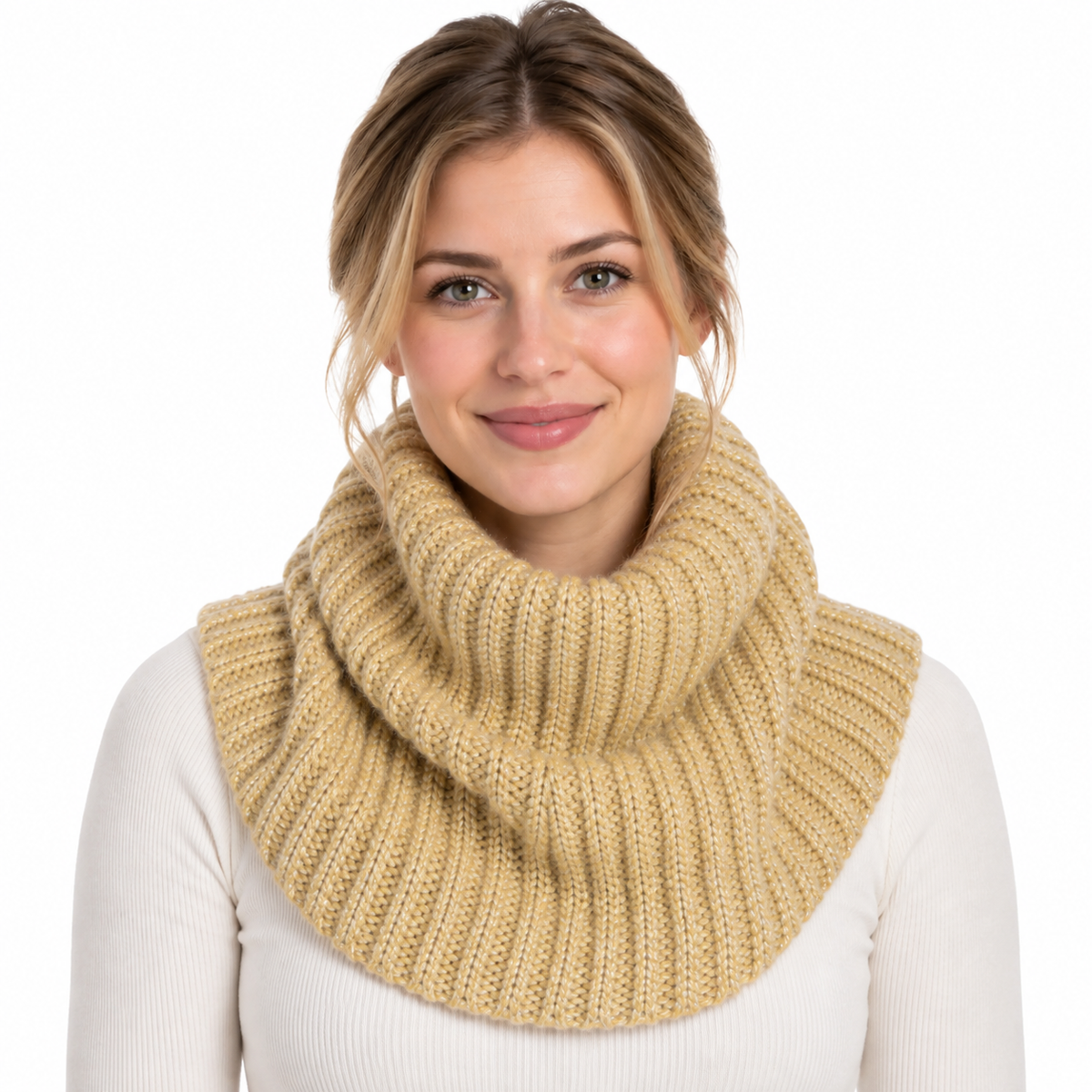 anna molinari Women Neck Wool Metallizzata Scarves Yellow