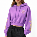 Comme Des Fuckdown Women Sweatshirt Short Hooded Purple