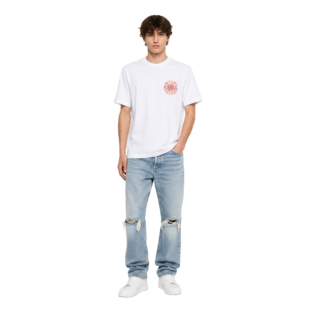 Amiri Men Sun Tee T-Shirts Tops White