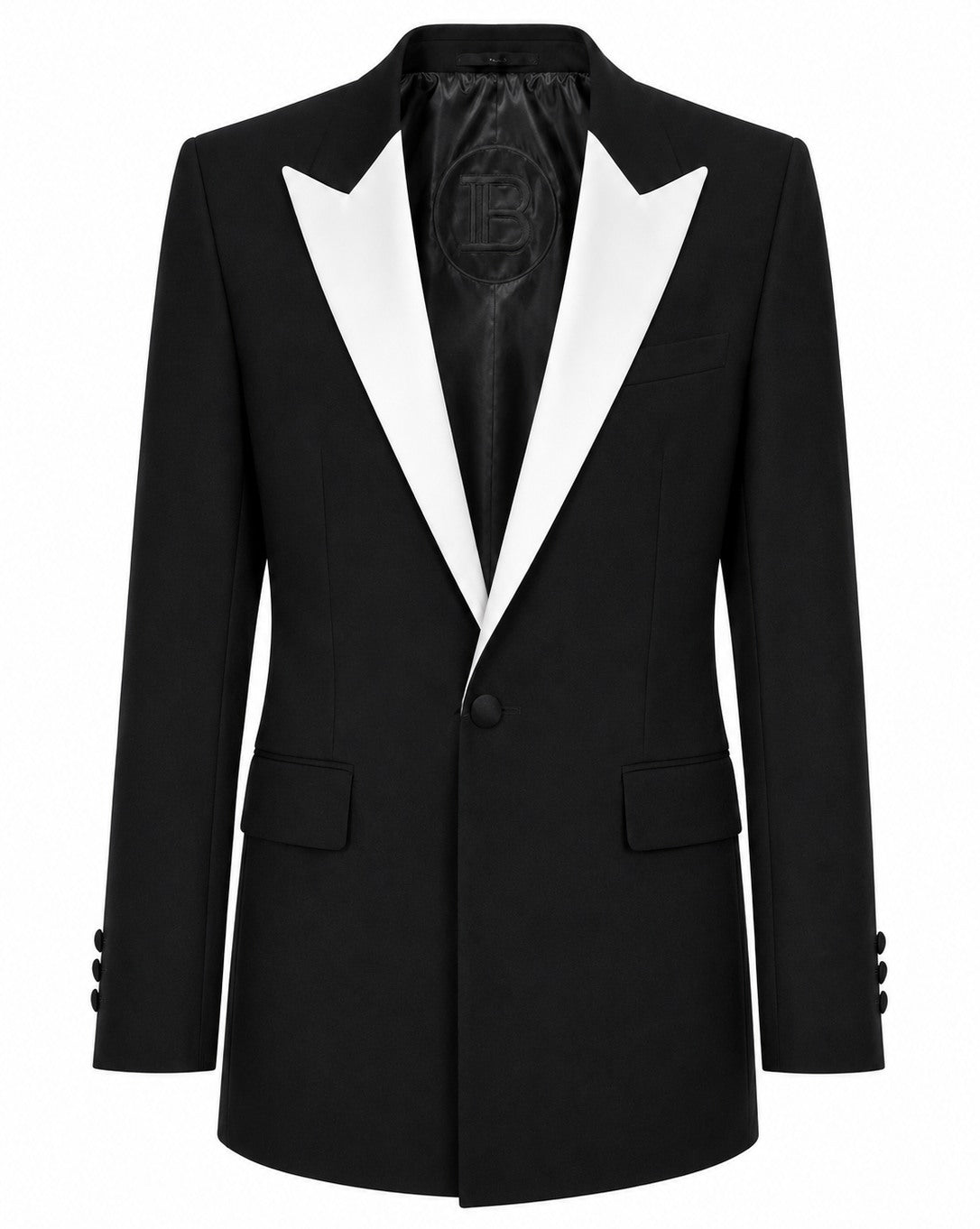 Balmain Men Jacket Elegant Lapel White Black