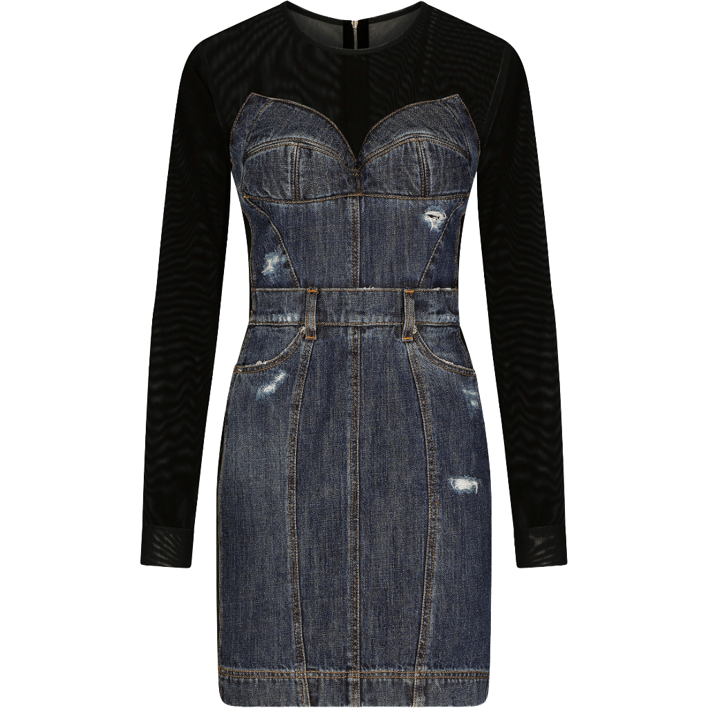 Dolce & Gabbana Women Dress Short Denim Multicolor