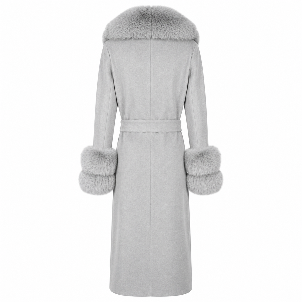 Loro Piana Fabric Women Coat Pelliccia Grey
