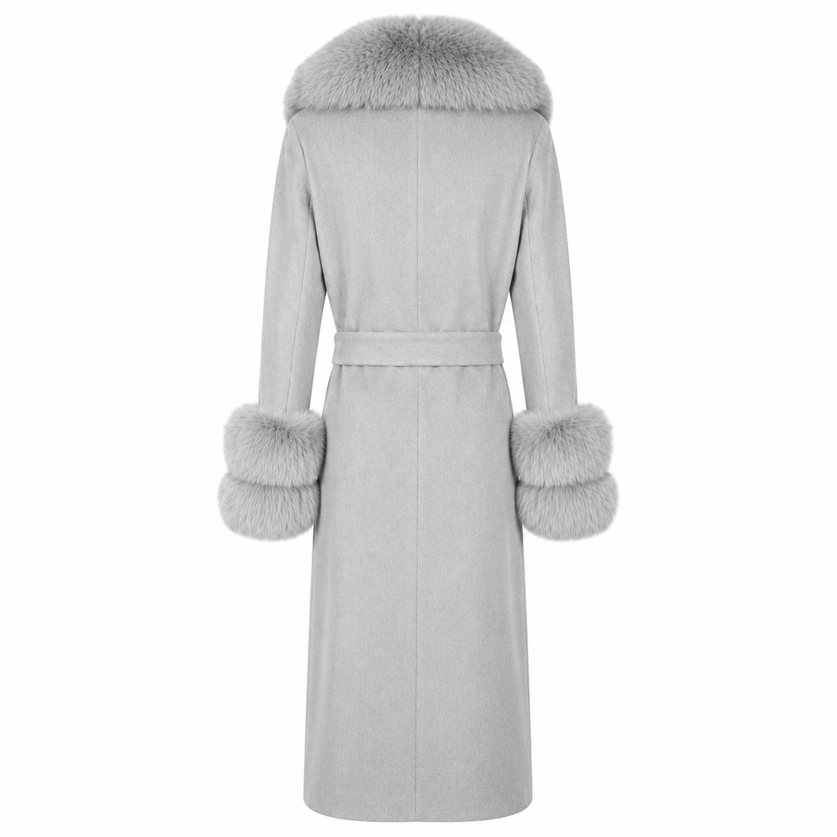 Loro Piana Fabric Women Coat Pelliccia Grey