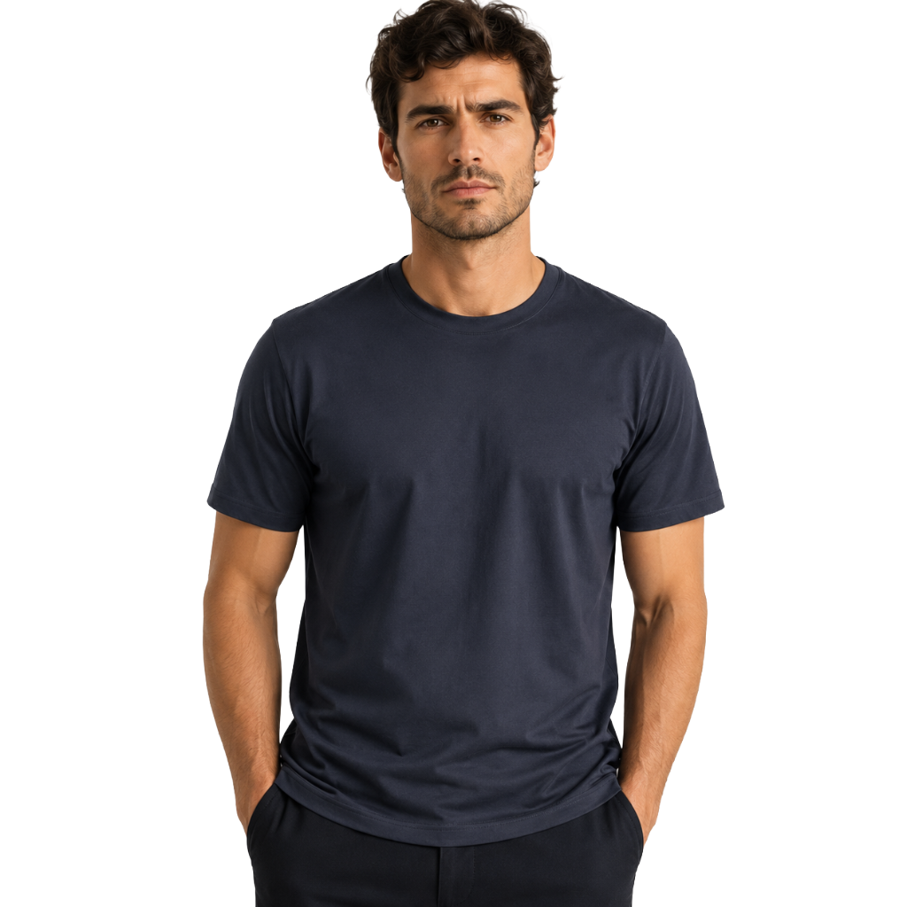 Alpha Studio Men T-Shirt Jersey Stretch Short Blue
