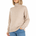 Hinnominate Women Knit Plain Knit Turtleneck Beige