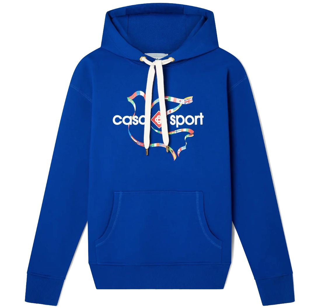Casablanca Men Drapeau Collombes Printed Sweatshirts Blue