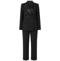 Loro Piana Fabric Women Suit Double-Breasted Black