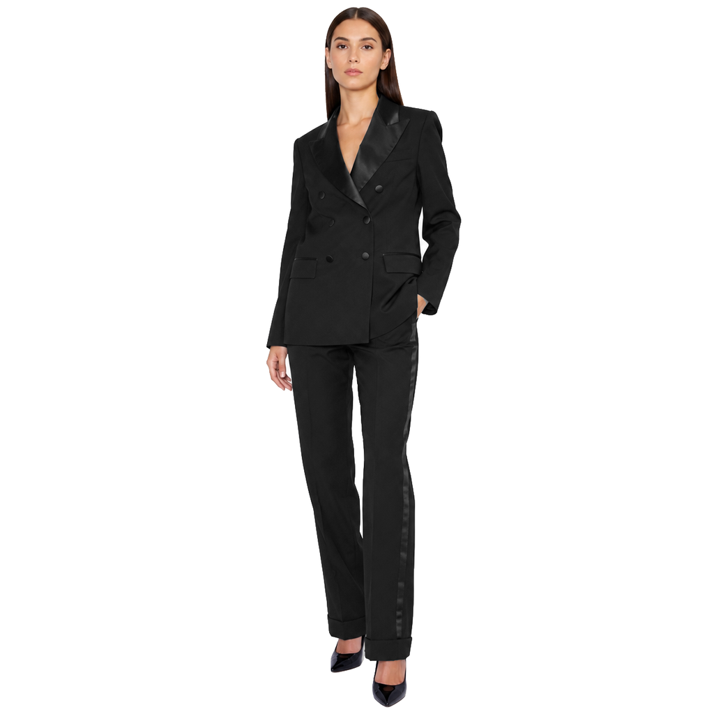 Loro Piana Fabric Women Suit Double-Breasted Black