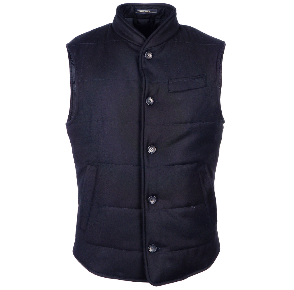 Loro Piana Fabric Men Vest Wool Cashmere Blue