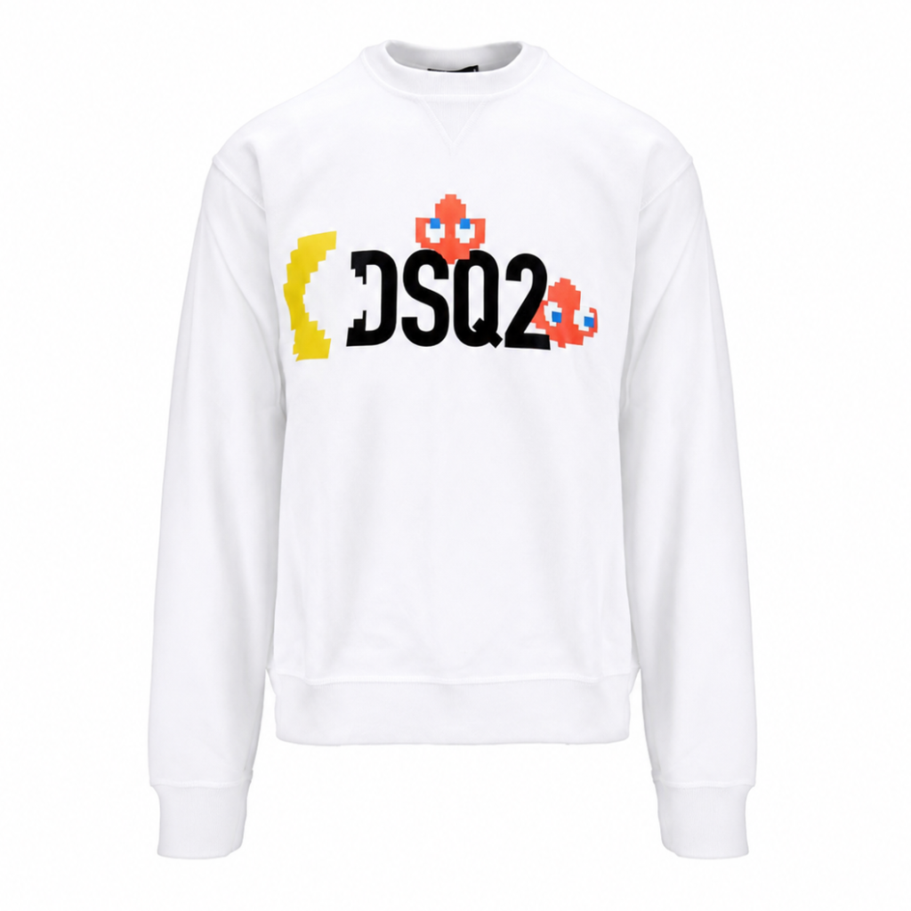 Dsquared2 Men Sweatshirt Crew Neck Pac- White