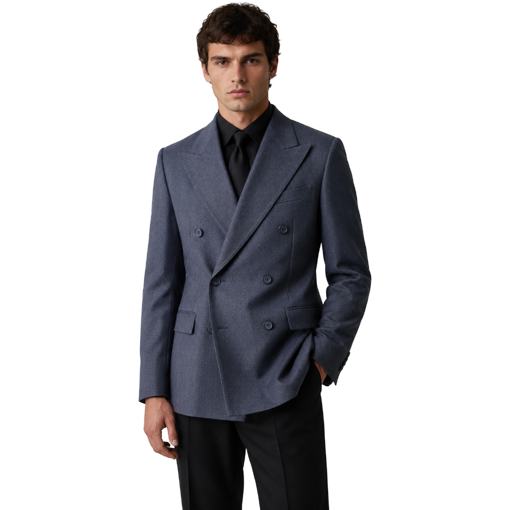 Dolce & Gabbana Men Jacket Double-Breasted Sicilia Blue