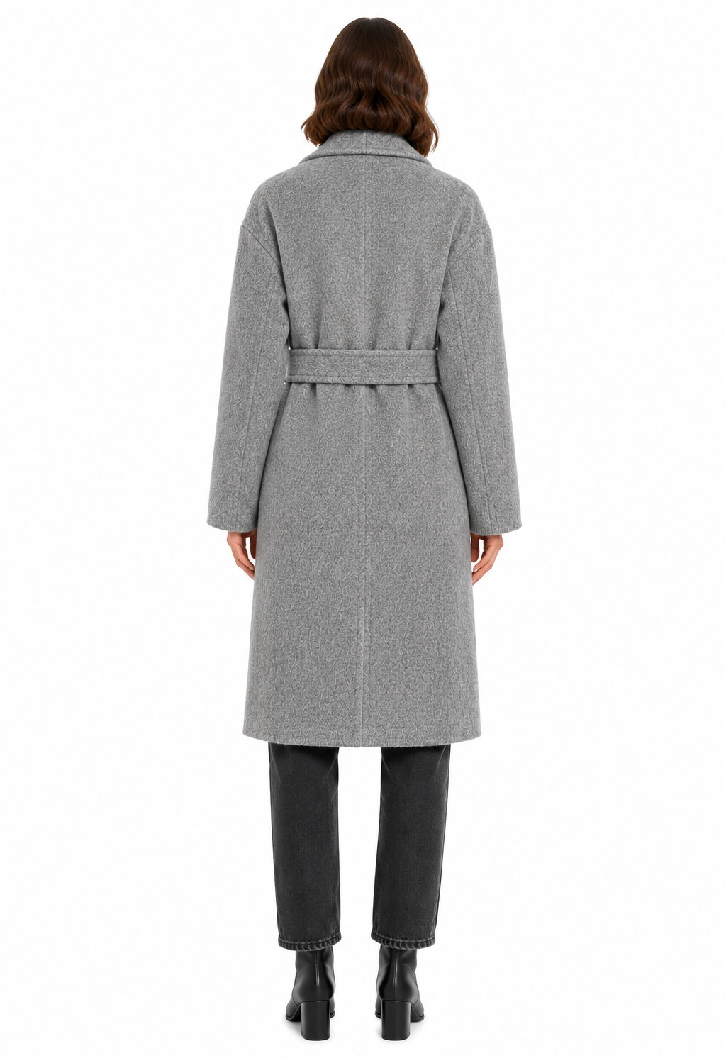 Bagutta Women Coat Long Wool Belt Grey