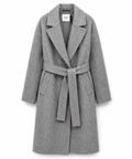 Bagutta Women Coat Long Wool Belt Grey
