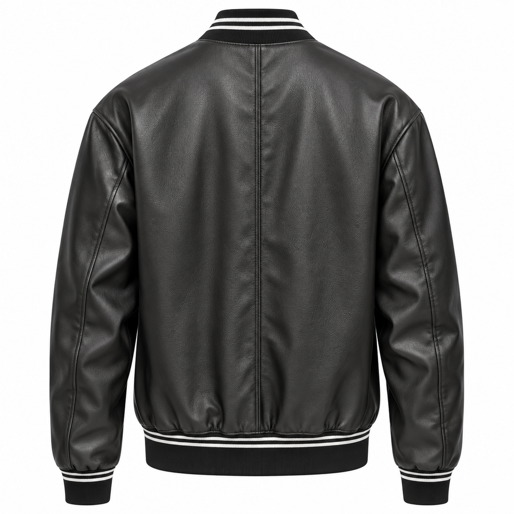 Dolce & Gabbana Men Bomber Leather Sintetica Black