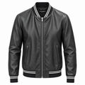 Dolce & Gabbana Men Bomber Leather Sintetica Black