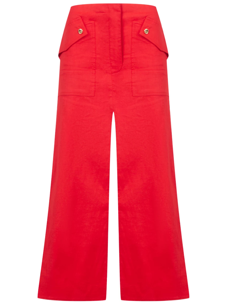 Pinko Women Galanti Skirt Linen Red