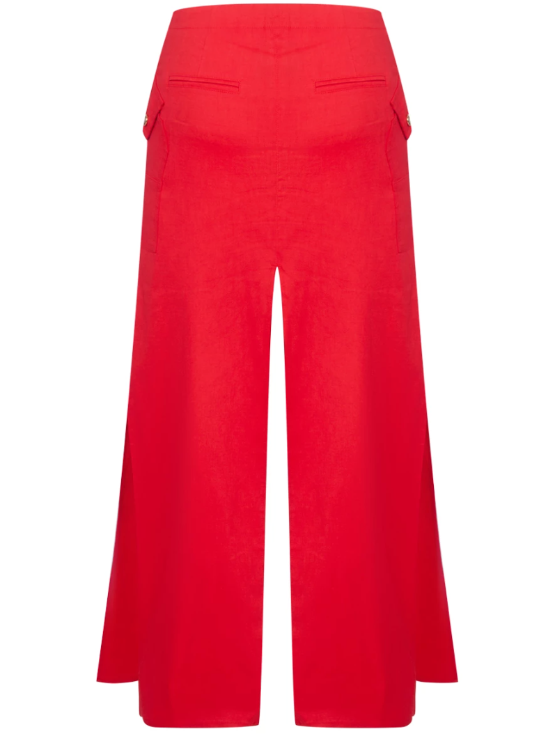 Pinko Women Galanti Skirt Linen Red