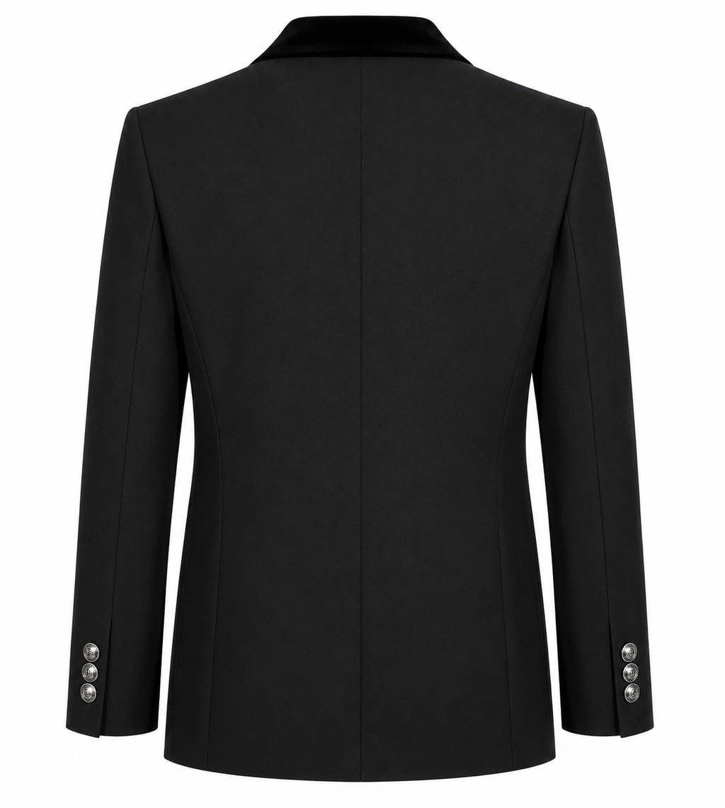 Balmain Men Jacket Asimmetrica Lapel Velvet Black