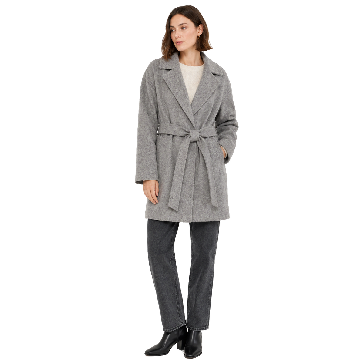 Bagutta Women Coat Wool Belt Grey