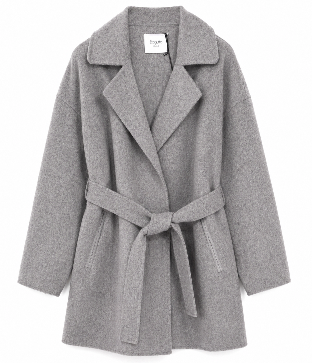 Bagutta Women Coat Wool Belt Grey