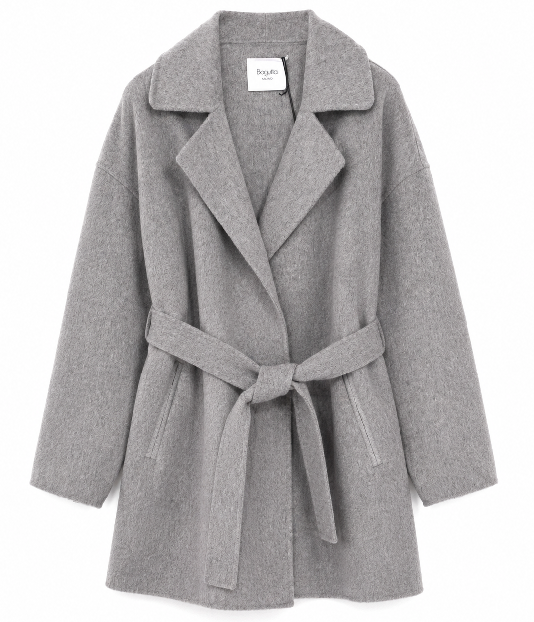 Bagutta Women Coat Wool Belt Grey