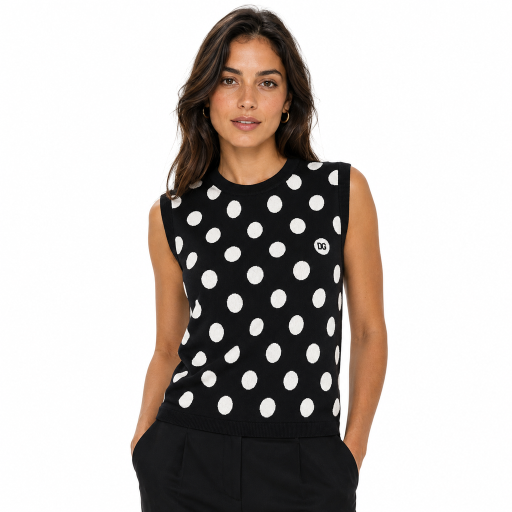 Dolce & Gabbana Women Top Polka Dot Black