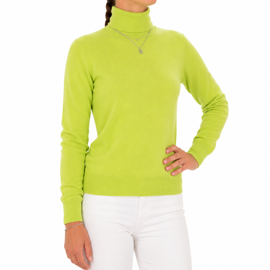 Emilio Romanelli Women Knit Cashmere Turtleneck Yellow
