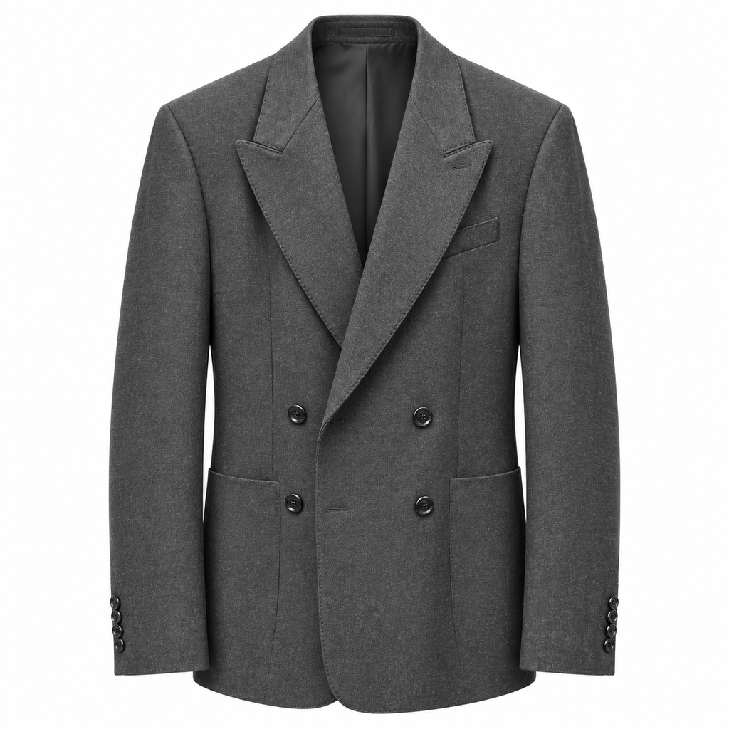 Dolce & Gabbana Men Jacket Double-Breasted Wool Grey