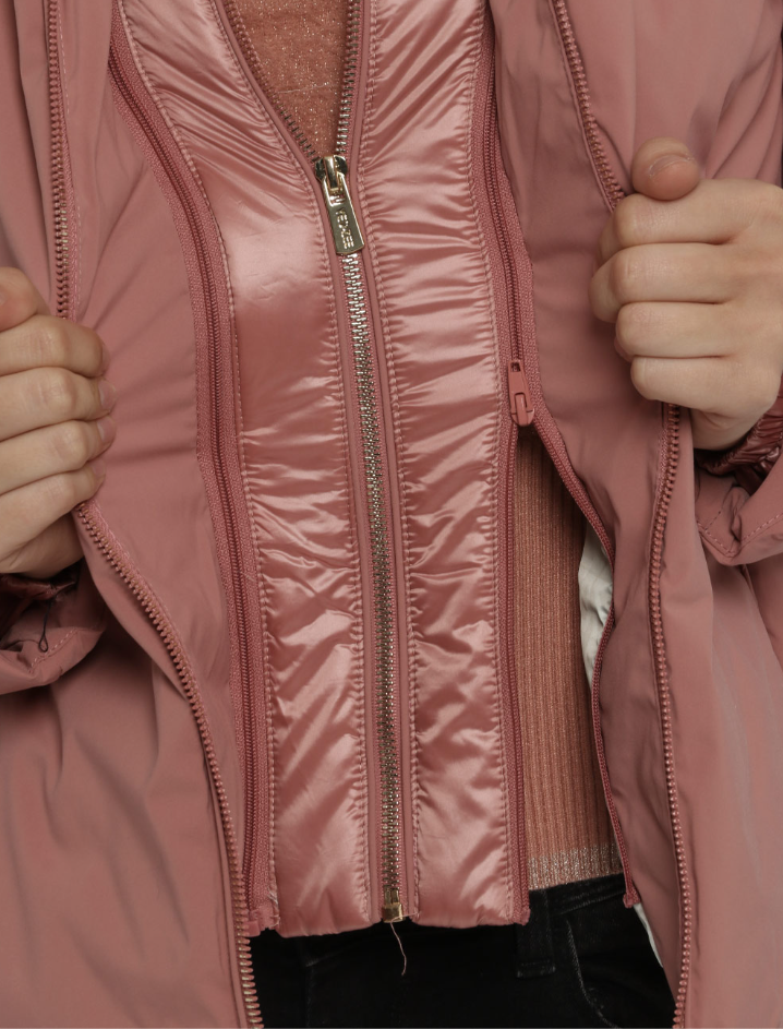 Yes Zee Women Down Jacket Short Pink