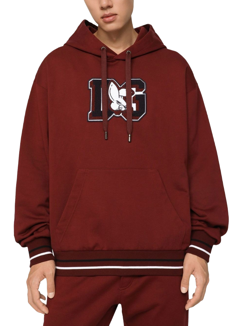 Dolce & Gabbana Men Sweatshirt Hooded Rabbit Red
