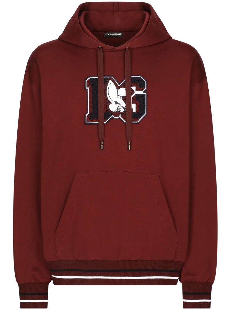 Dolce & Gabbana Men Sweatshirt Hooded Rabbit Red