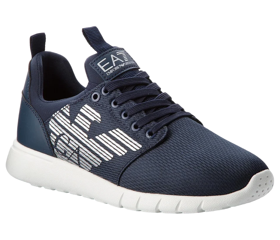 Emporio Armani Men Sneakers Mesh Lycra Blue
