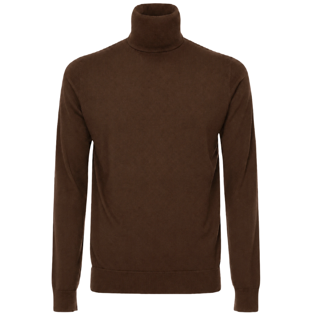Alpha Studio Men Knit Ciclista High Neck Brown