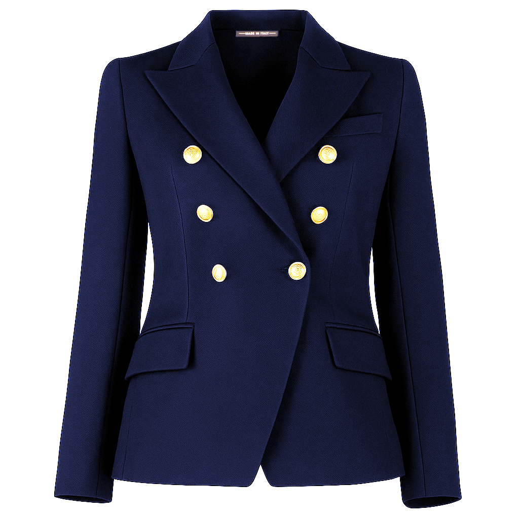 Loro Piana Fabric Women Jacket Double-Breasted Blue