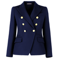 Loro Piana Fabric Women Jacket Double-Breasted Blue